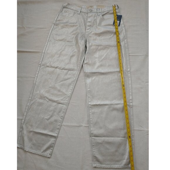 Universal Thread 90s Baggy Silver Metallic Denim Jeans - Women's Size 8 Regular - Picture 9 of 14